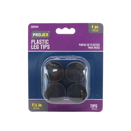 Projex Projex Plastic Leg Tip Black Round 1-1/8 in. W 4 pk P0075